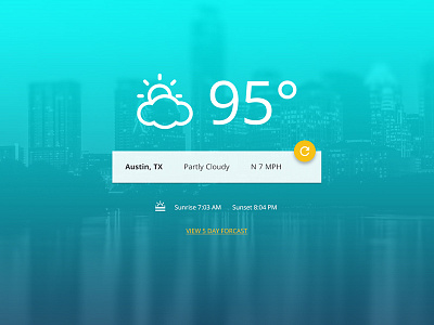 Simple Weather Demo austin design material design teal ui web app
