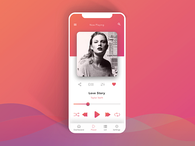 Music Player androidapp dailyui hireme iphone mobileapp mobileappdesign ui uidesign