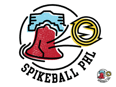 SpikeBall Philly Logo brotherly love hirethedork icon iconography liberty bell logo philadelphia philly spike ball spikeball texture
