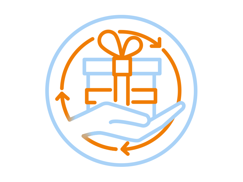 Icon | Gift Economy adrian hoppel bow cycle gift gift economy icon iconography illustration pastel present true voice media tvm