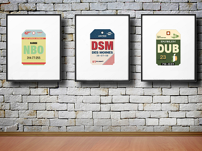 Poster | Luggage Tags airplane des moines dublin luggage tags mockup nairobi poster texture vintage