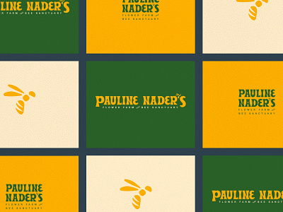 Pauline Nader's Flower Farm bee branding branding design farm flower logo design phldesign retro vintage logo