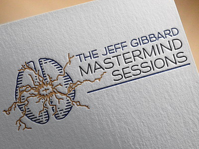 Logo | Mastermind Sessions brain electricity hirethedork letterpress logo mastermind simple thick lines true voice media tvm