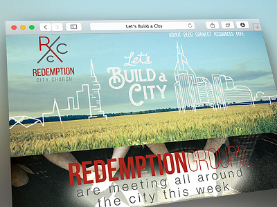 RCC | Header build city illustration nashville rcc redemption city rejected sketch skyline type