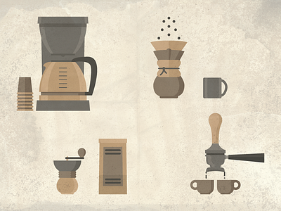 Illustration | Pick Your Elixer cafe coffee espresso grinder icon iconography lightstock pourover