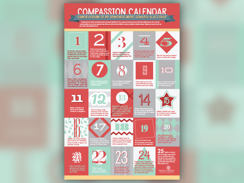 Print | Compassion Calendar advent calendar christmas church kidsmin print