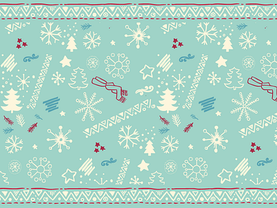 Winter Pattern christmas hand drawn holiday season illustration pattern winter