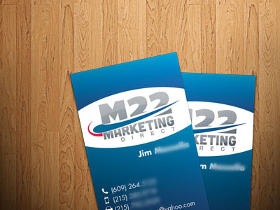 M22 Business Card II blue business cards comp logo marketing