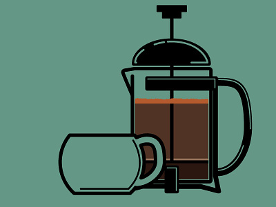 Sometimes you just gotta cafe coffee french press illustration java simple
