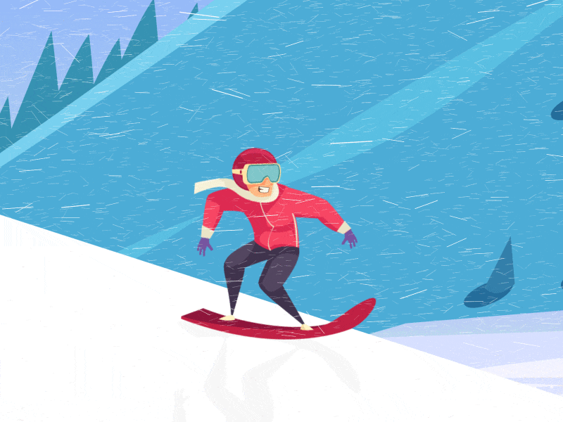 Crazy snowboarder... 2d animation animation character character animation duik gif illustration motion graphics snowboarder