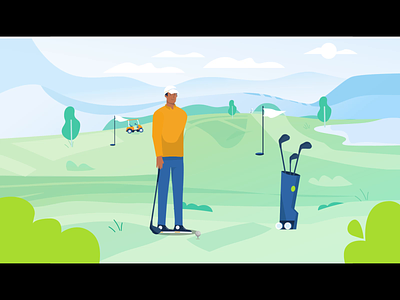 Golf Master 2d 2d animation animation character character animation duik gif golf golf club golfer golfing illustration loop man walking walkingdead