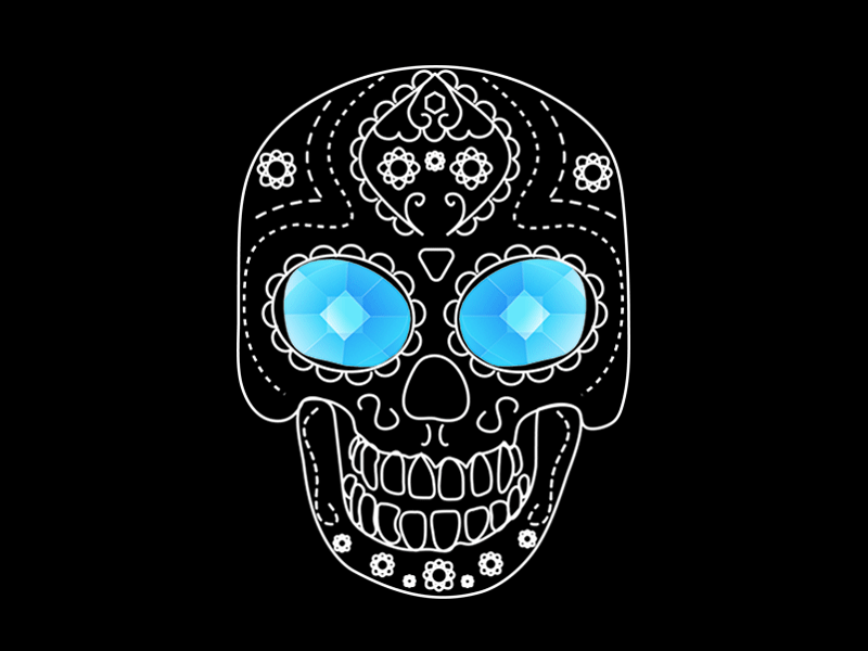 Sugar skull with the gemstone eyes gemstones skull