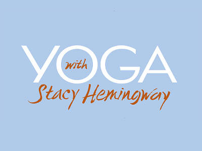 Yoga with Stacy blue logo orange yoga