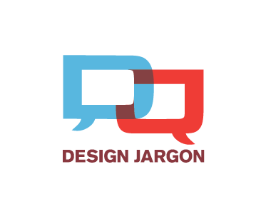 Design Jargon Logo blue bubbles dictionary graphic design jargon logo red speech words