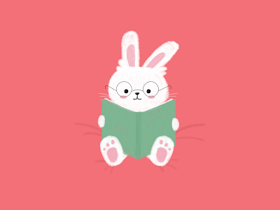 Reeding Animals! animales animals conejo design diseño illustration ilustración rabbit reading
