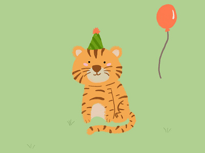Birthday Tiger! animales animals birthday cumpleaños design diseño illustration ilustración tiger tigers tigre
