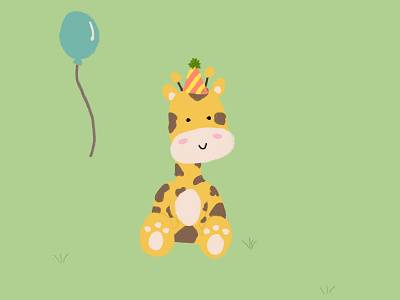 Birthday giraffe! animales animals birthday cumpleaños design diseño giraffe illustration ilustración jirafa