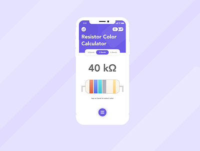Resistor color code calculator android android app android app design app app design apple art branding illustration ios resistor ui uiux ux