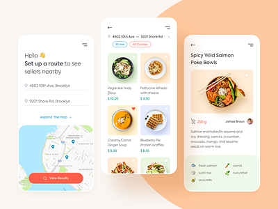 Nearby Food App application clean design food mobile mobile app mobile design product ui ux