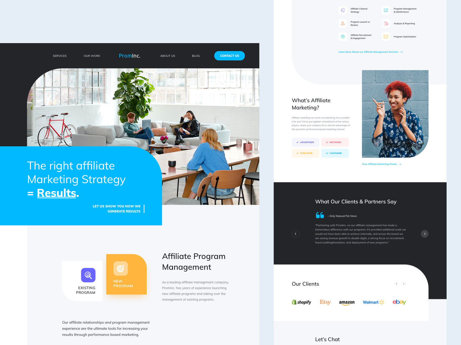 Affiliate Marketing Agency by Kate Pavlenko on Dribbble