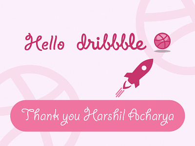 First Shot on Dribbble design dribbble first graphic hello pink shot thanks welcome