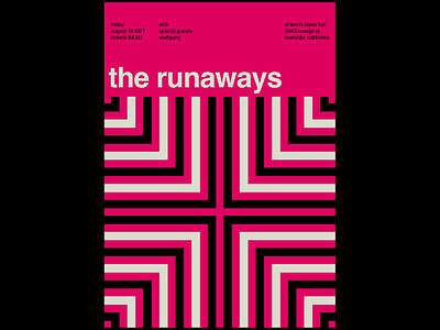Swissted Animated: The Runaways animation animation 2d codepen greensock gsap html illustration motion motion design music music art music artwork poster poster art print print design svg typographic typography