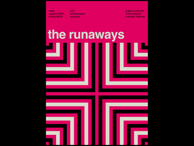 Swissted Animated: The Runaways animation animation 2d codepen greensock gsap html illustration motion motion design music music art music artwork poster poster art print print design svg typographic typography