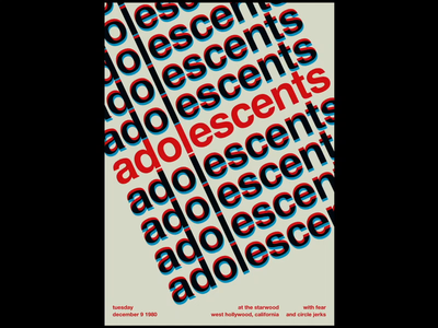 Adolescents - Swissted Animated animation animation 2d animation design greensock gsap html illustration kinetic type kinetic typography kinetictypography motion motion design music music art poster poster art print design swissted typographic typography