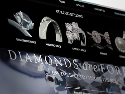 Loyes Diamonds Jewellers art direction interface jeweler jeweller menu navigation ui ui design user interface ux web design website