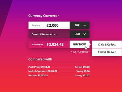 Currency convertor corporate design flat mobile responsive ui user interface ux website