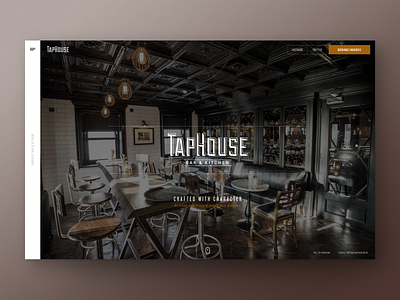 Taphouse Bar & Kitchen Concept design fullpage interface navigation ui ui design user interface ux video background web design website
