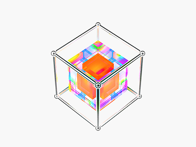 colorful glass cube icon 3d art album cover app c4d design icon ui ux vector web