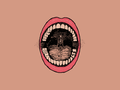 You Know We Die Each Time We Open Our Mouths drawing hand drawn icon illustration mouth simple skull