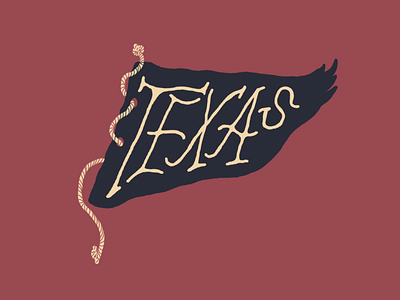 Lil Texas Pennant austin drawing pennant rope simple texas type vintage