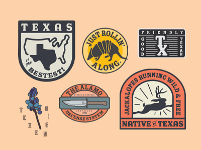 Texas Is Bestest armadillo austin badge jackalope simple texas usa