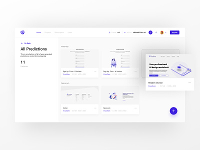 VisualEyes - Project page app application dashboard dashboard app dashboard design dashboard ui design figma minimal project ui ui design uidesign uiux user interface ux ux design uxdesign uxui webapp