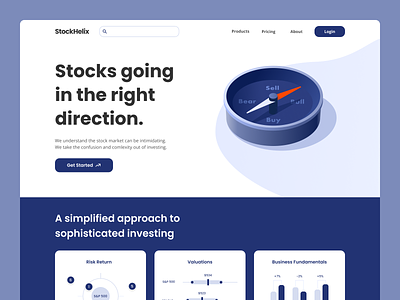 Stock Landing Page concept finance homepage illustration landing stocks ui