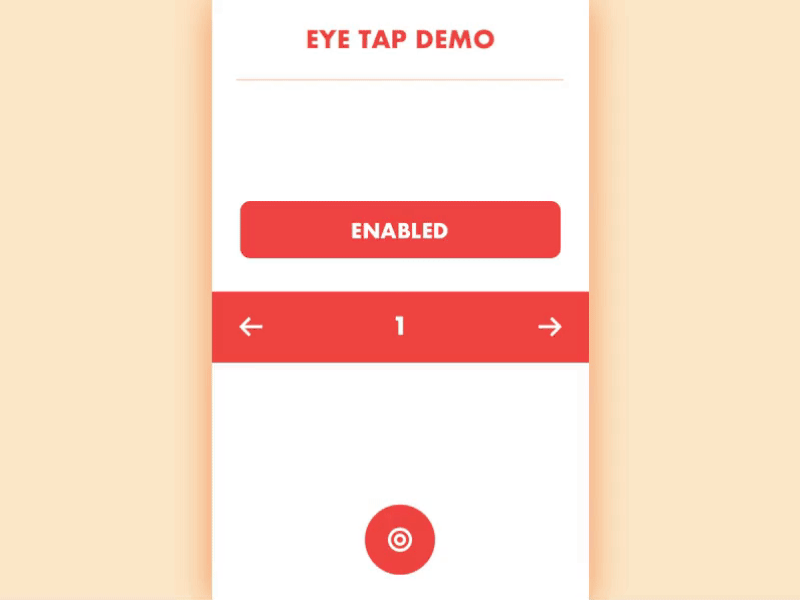 Eye Tracking Button accessibility animation app button demo eye eyetracking mobile ui