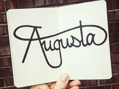 Augusta 🍑 y’all augusta calligraphy doodle georgia handlettering ink lettering peach script sketch sketchbook typography