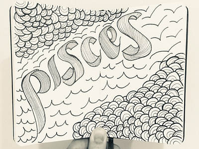 pisces illustration doodle draw drawing handlettering illustration illustrator lettering pattern pen pisces typedesign typography