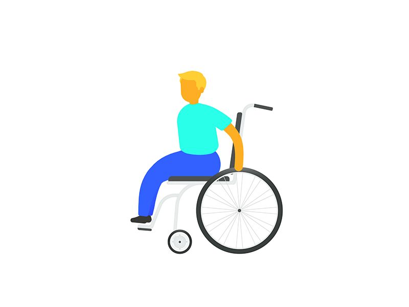 Wheelchair emoji boy animation disability emoji gif