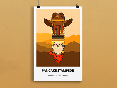 Pancake Stampede Poster design graphic design illustration in house poster poster art vector art vector illustration