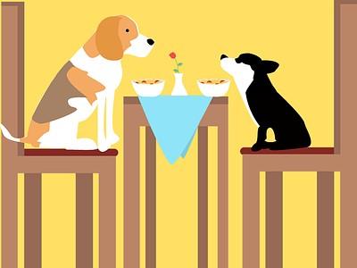 Awkward silence on a first date date dog illustration vector