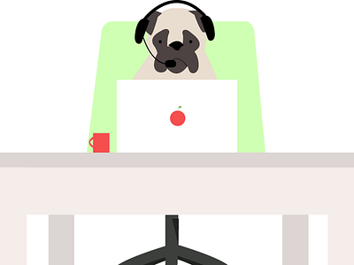 Busy day at work busy dog illustration vector work