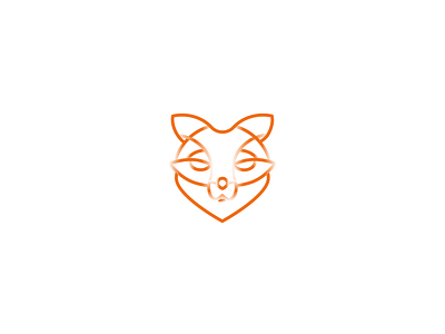 Sly old fox art fox graphic line logo vector