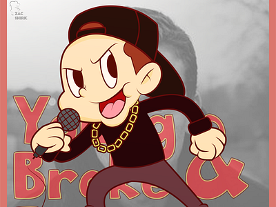 Bobby Boy - Young, Broke & Infamous adobe illustrator bobby boy brand cartoon cute hip hop illustration logic rapper vector