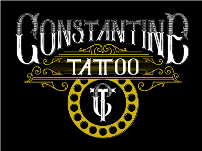 Constantine Tattoo Lettering/Branding branding hand lettering lettering logo monogram tattoo
