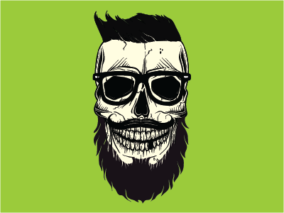 Urban Outfitters Employee Skull beard graphic t hipster hipster skull illustration mustache skull t shirt graphic