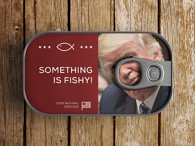 Something Is Fishy design fish package political satire trump