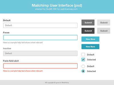 Mailchimp UI Kit - Free psd